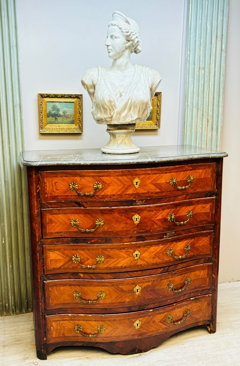 Louis XV Period Stamped Marquetry Commode -photo-8