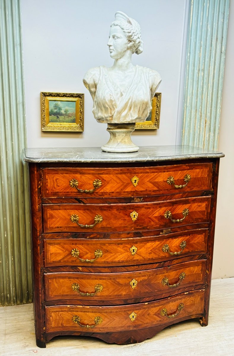 Louis XV Period Stamped Marquetry Commode 