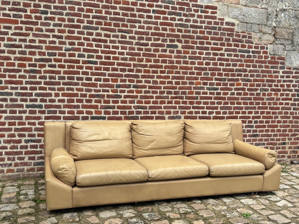 Edelhard HARLIS pour mobilier international grand canapé en cuir modèle californie-photo-2