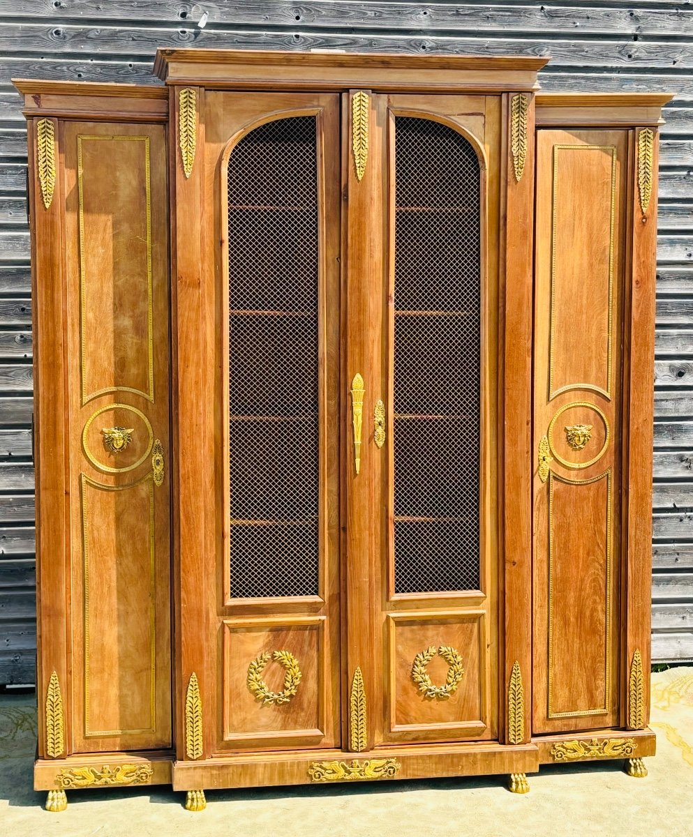 Large Empire Mahogany Library From The 19th Century -photo-3