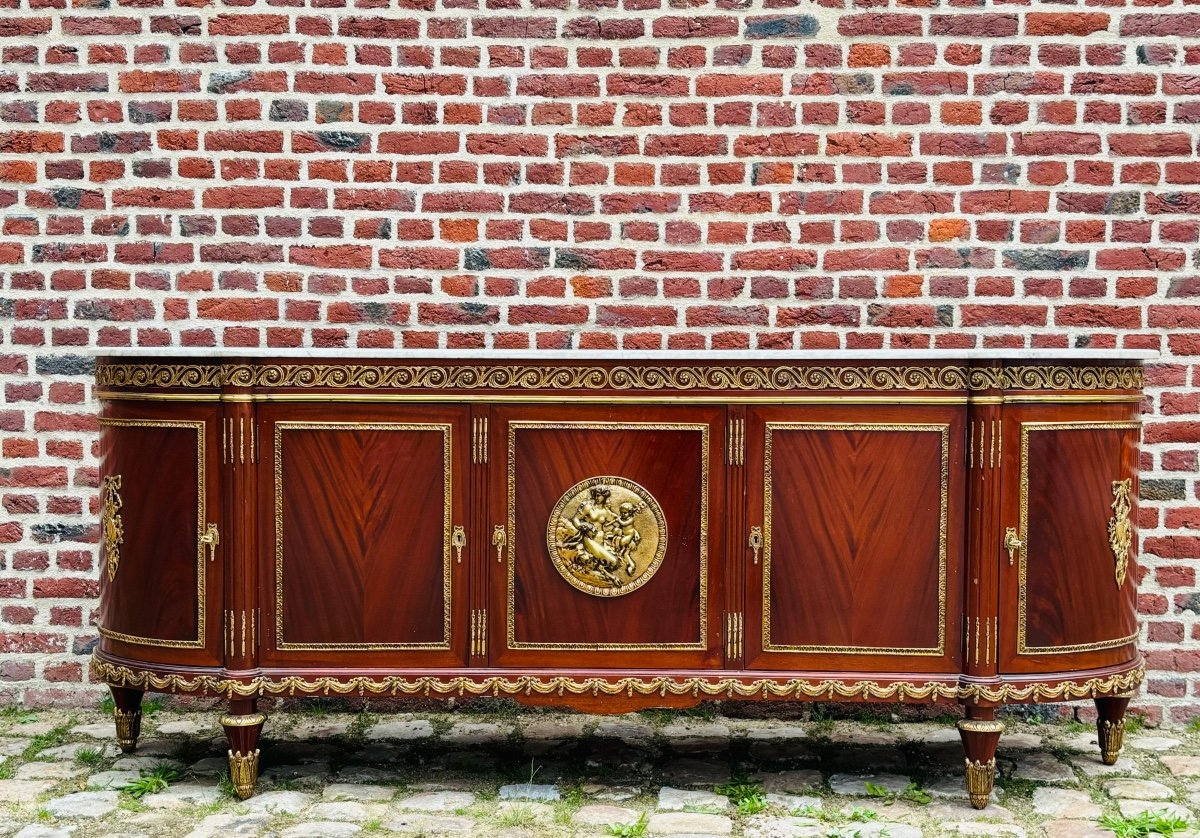 Large Louis XVI Style Mahogany Sideboard