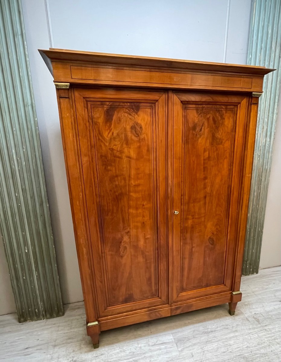 Small Directoire Period Wardrobe In Cherry Wood -photo-4