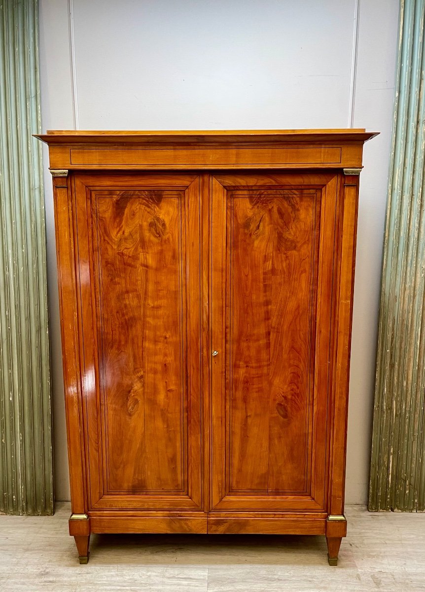 Small Directoire Period Wardrobe In Cherry Wood 