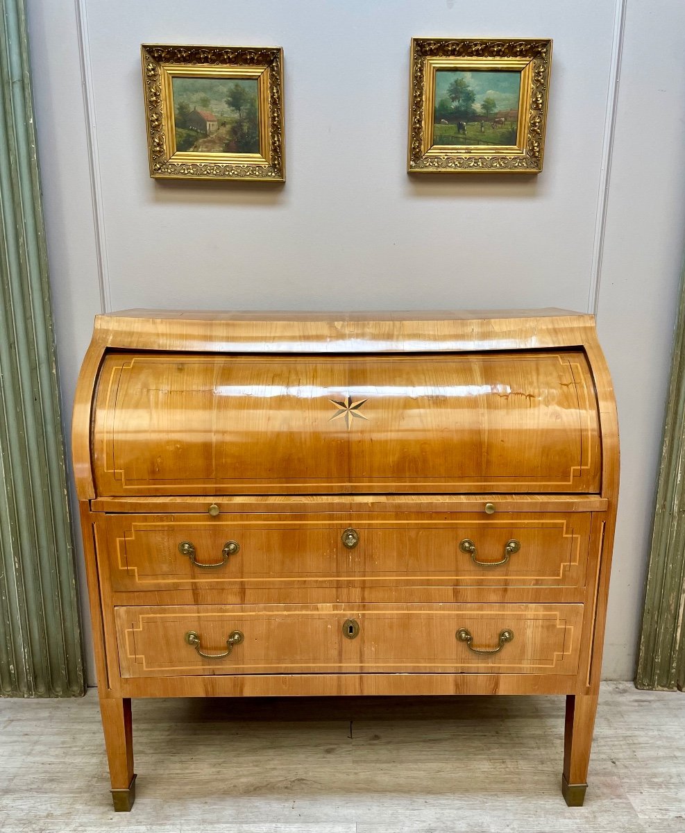 19th Century Walnut Cylinder Desk 