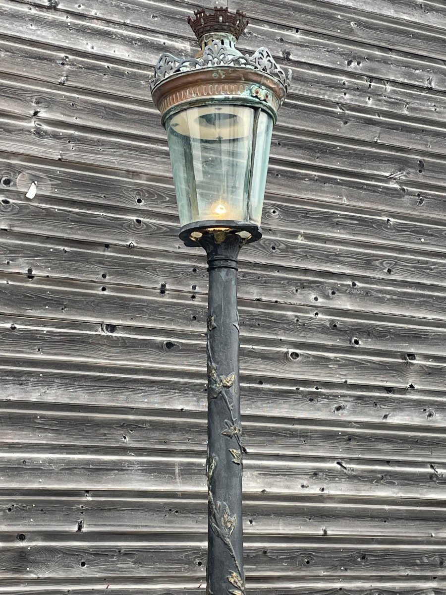 19th Century Cast Iron And Copper Street Lamp -photo-3