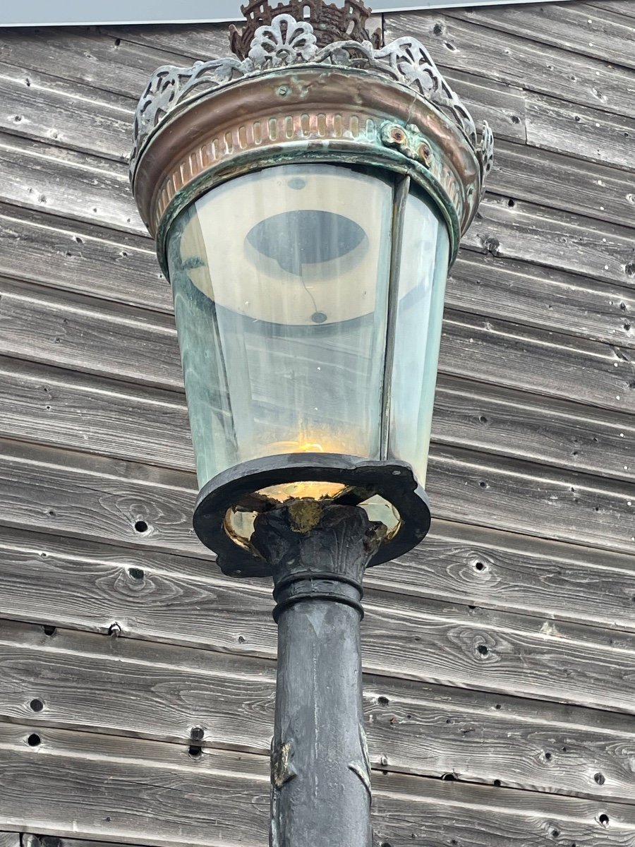 19th Century Cast Iron And Copper Street Lamp -photo-2