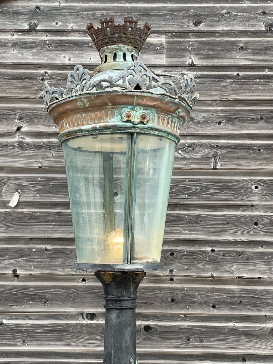 19th Century Cast Iron And Copper Street Lamp -photo-3