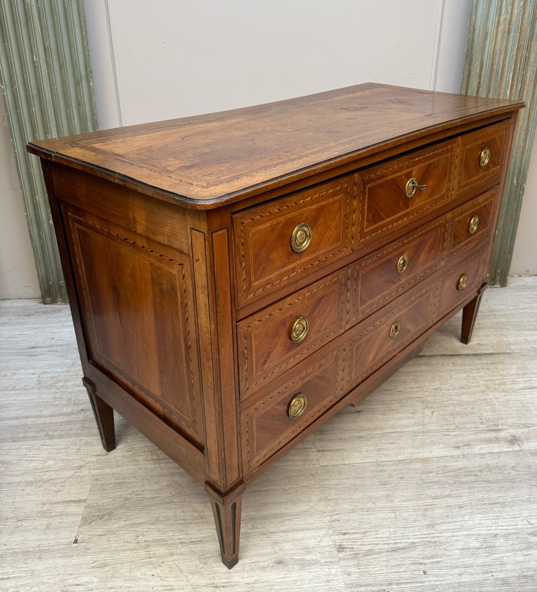 Louis XVI Marquetry Chest Of Drawers -photo-1