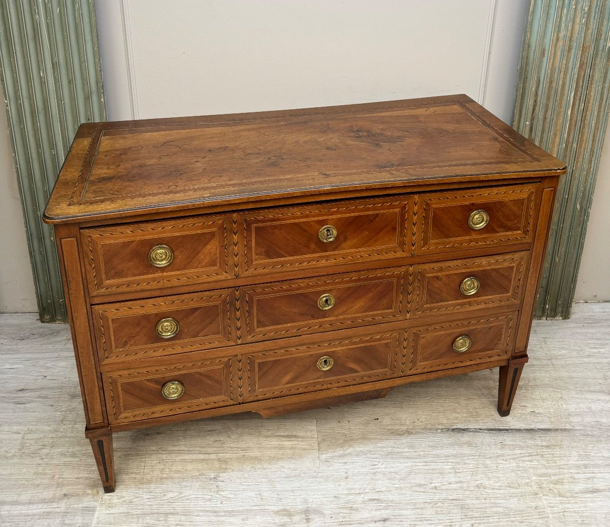 Louis XVI Marquetry Chest Of Drawers 