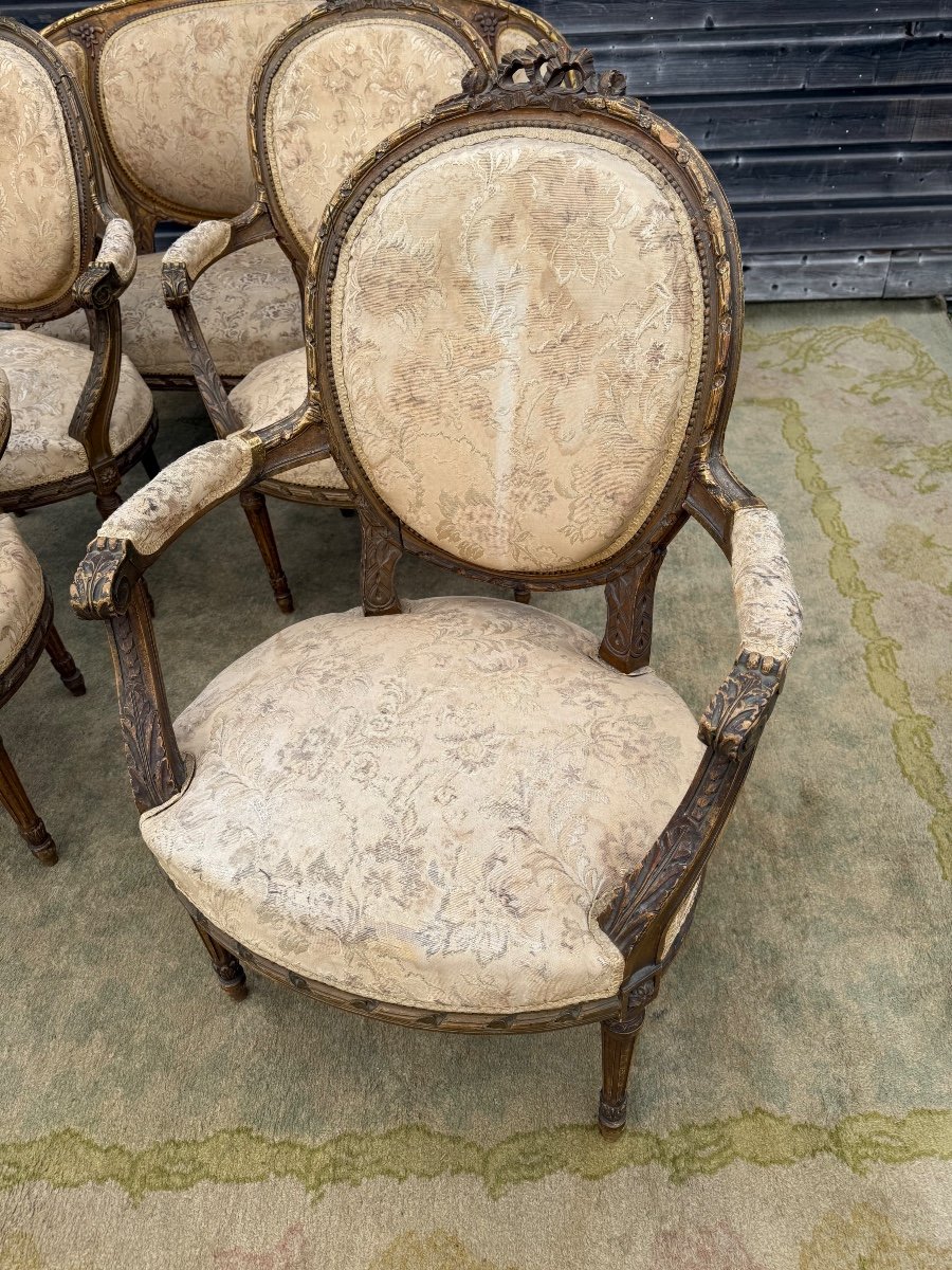 Louis XVI Style Gilded Wood Living Room -photo-4