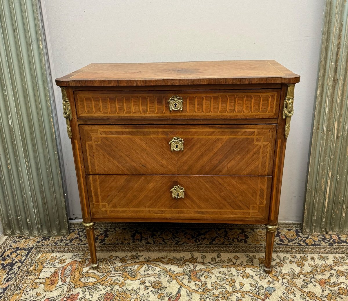 Small Louis XVI Marquetry Chest Of Drawers 