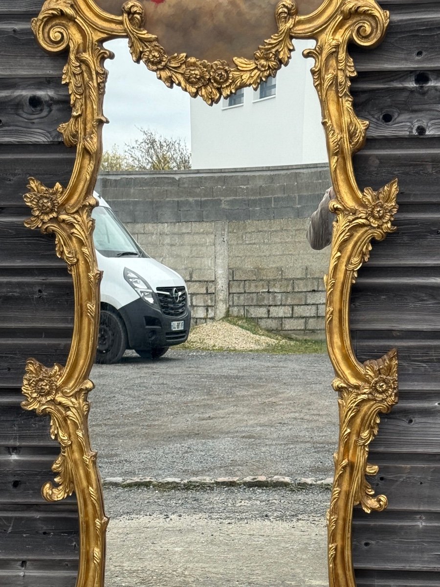  Miroir  Trumeau De Style Louis XIV En Bois Doré -photo-1