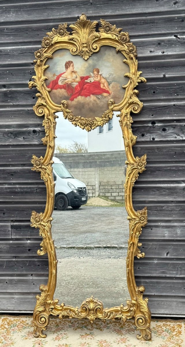  Miroir  Trumeau De Style Louis XIV En Bois Doré 