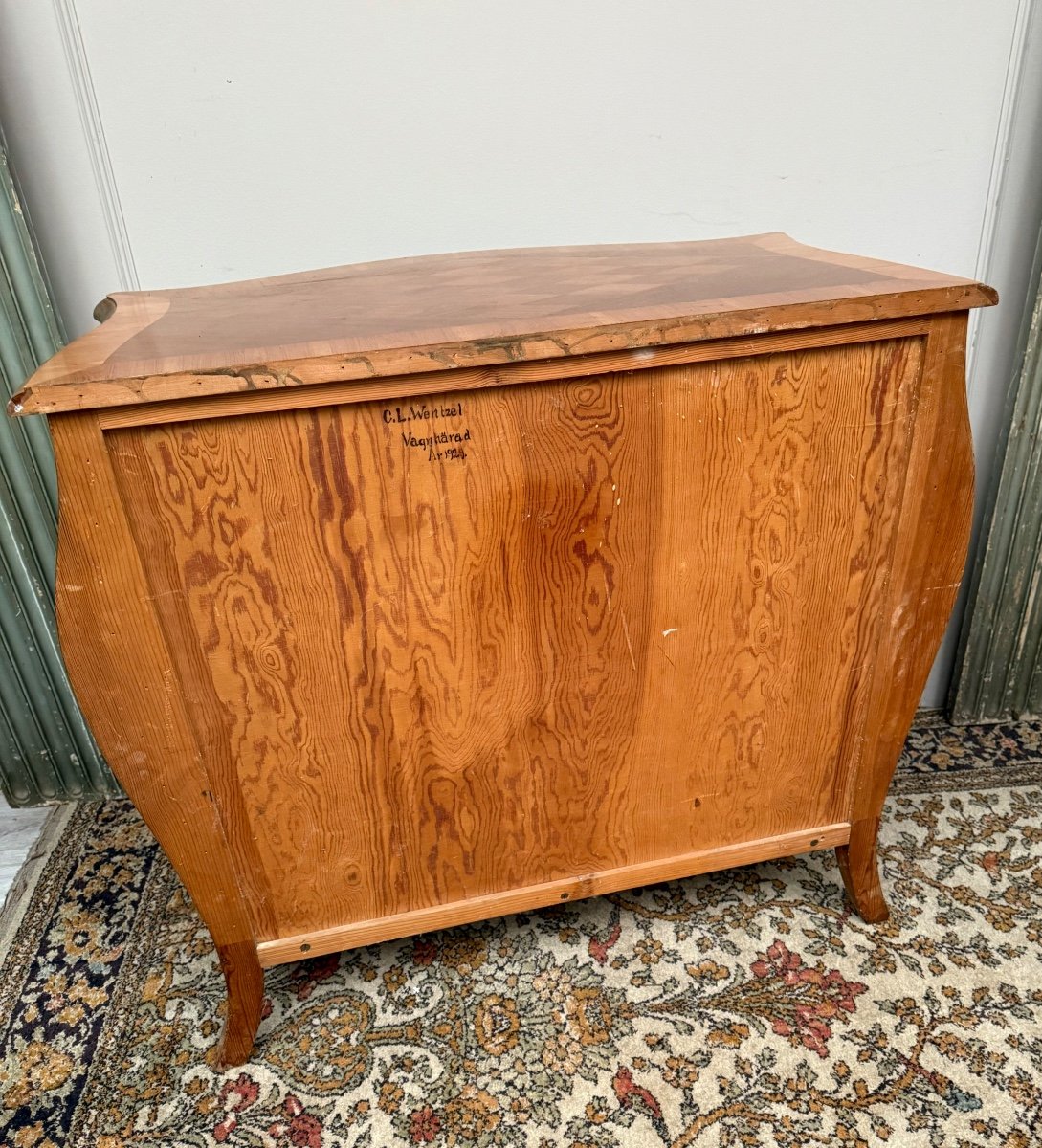 Louis XV Style Curved Chest Of Drawers Stamped -photo-3