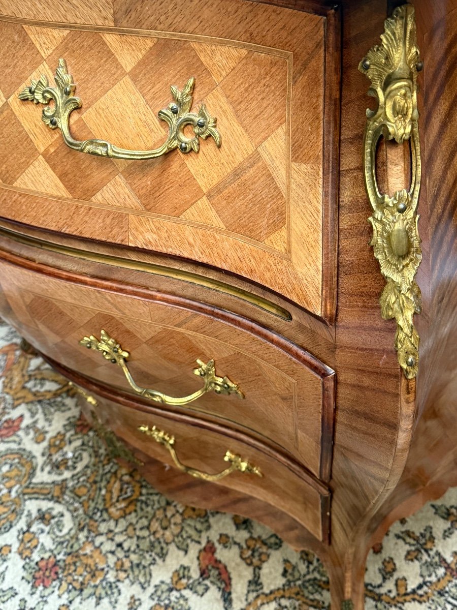 Louis XV Style Curved Chest Of Drawers Stamped -photo-3