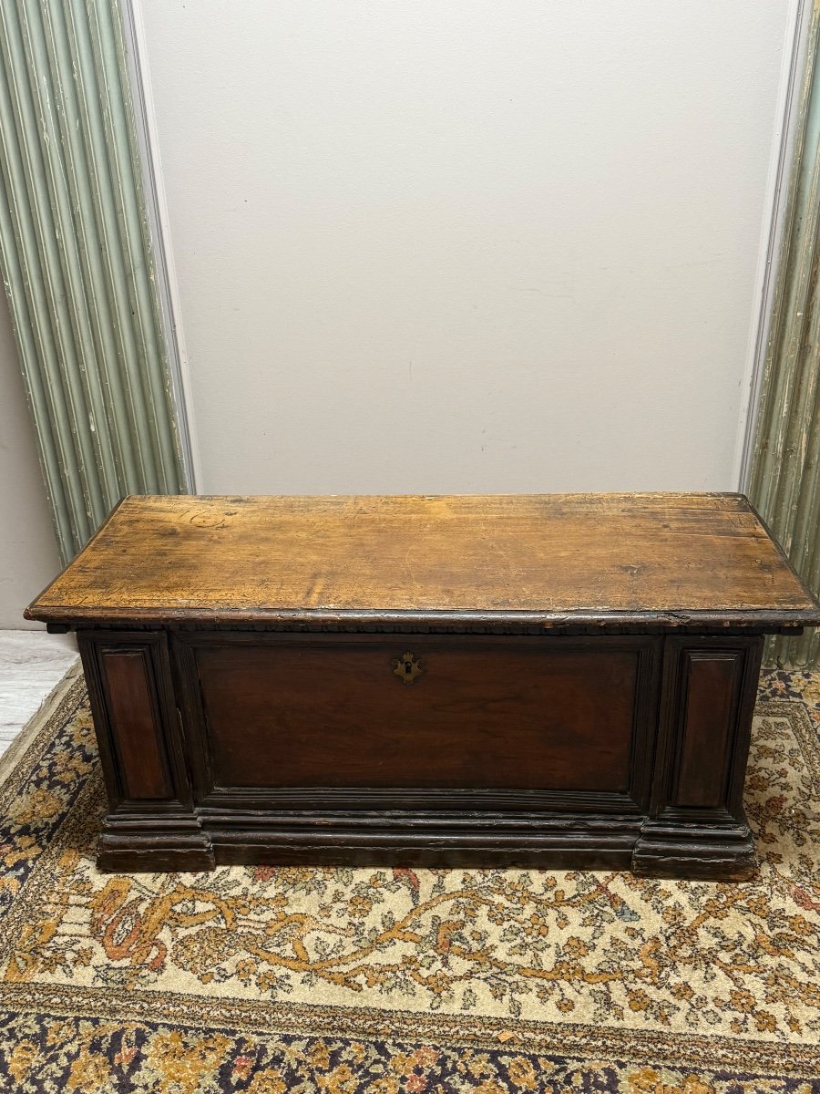 Cassonne Chest In Walnut, Northern Italy, 17th Century -photo-3