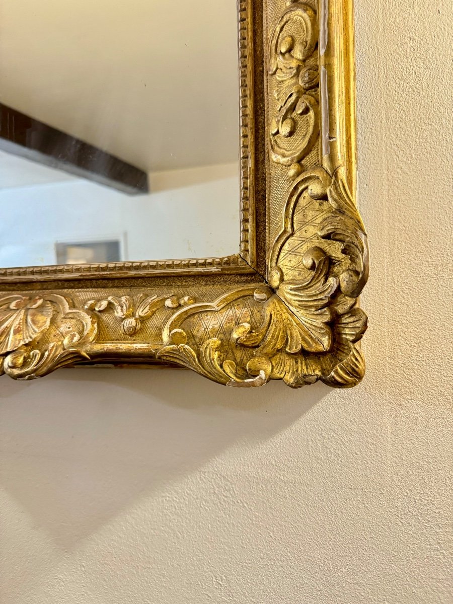 18th Century Regency Period Gilded Stucco And Wood Pediment Mirror -photo-3