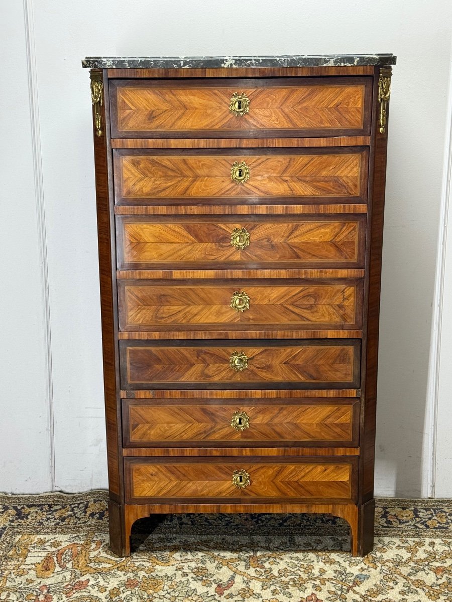 Louis XVI Period Marquetry Secretary -photo-2