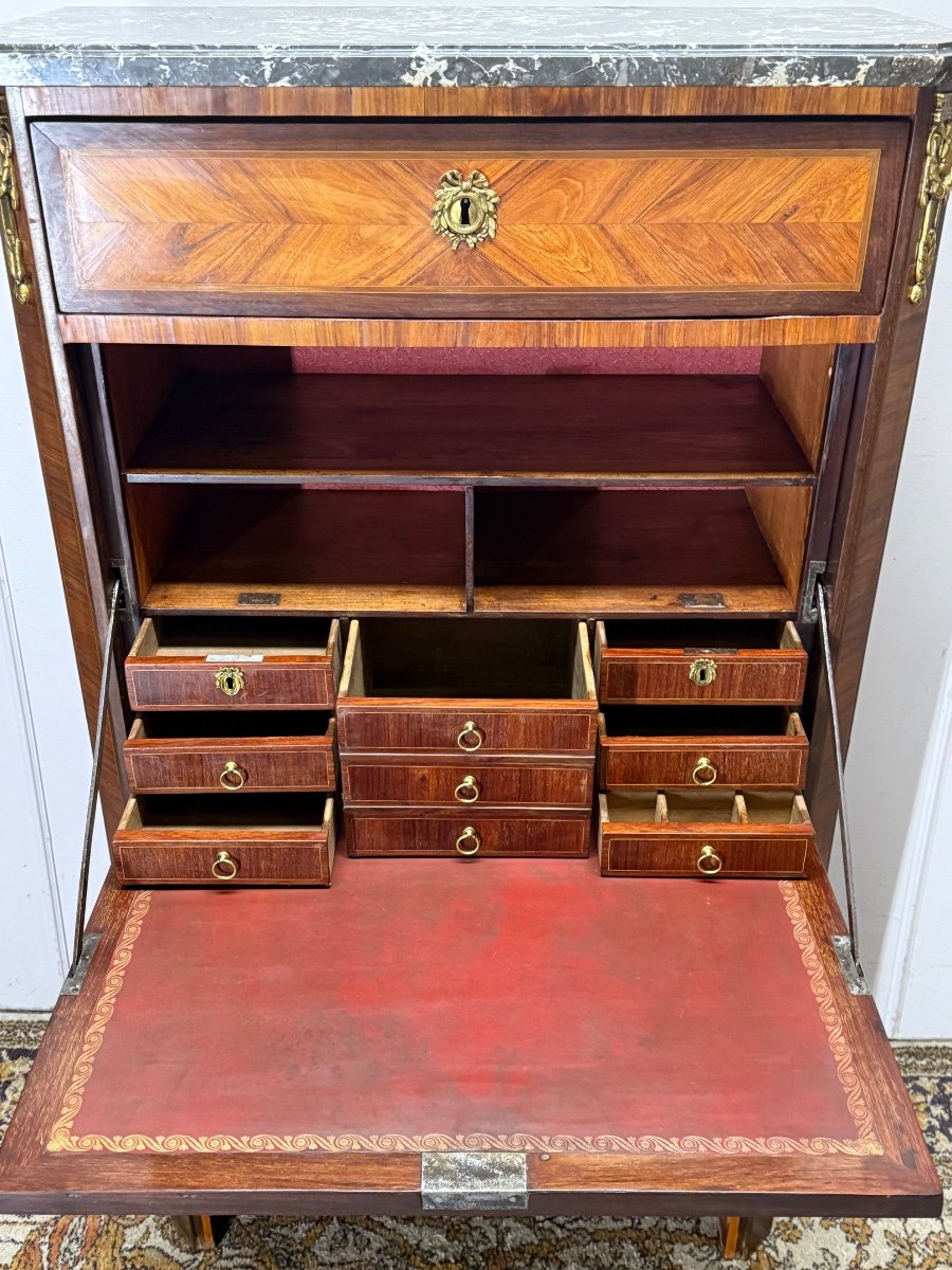 Louis XVI Period Marquetry Secretary -photo-4