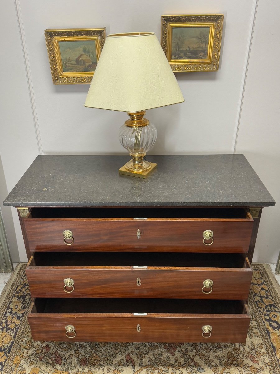 Empire Period Chest Of Drawers In Mahogany, 19th Century -photo-2