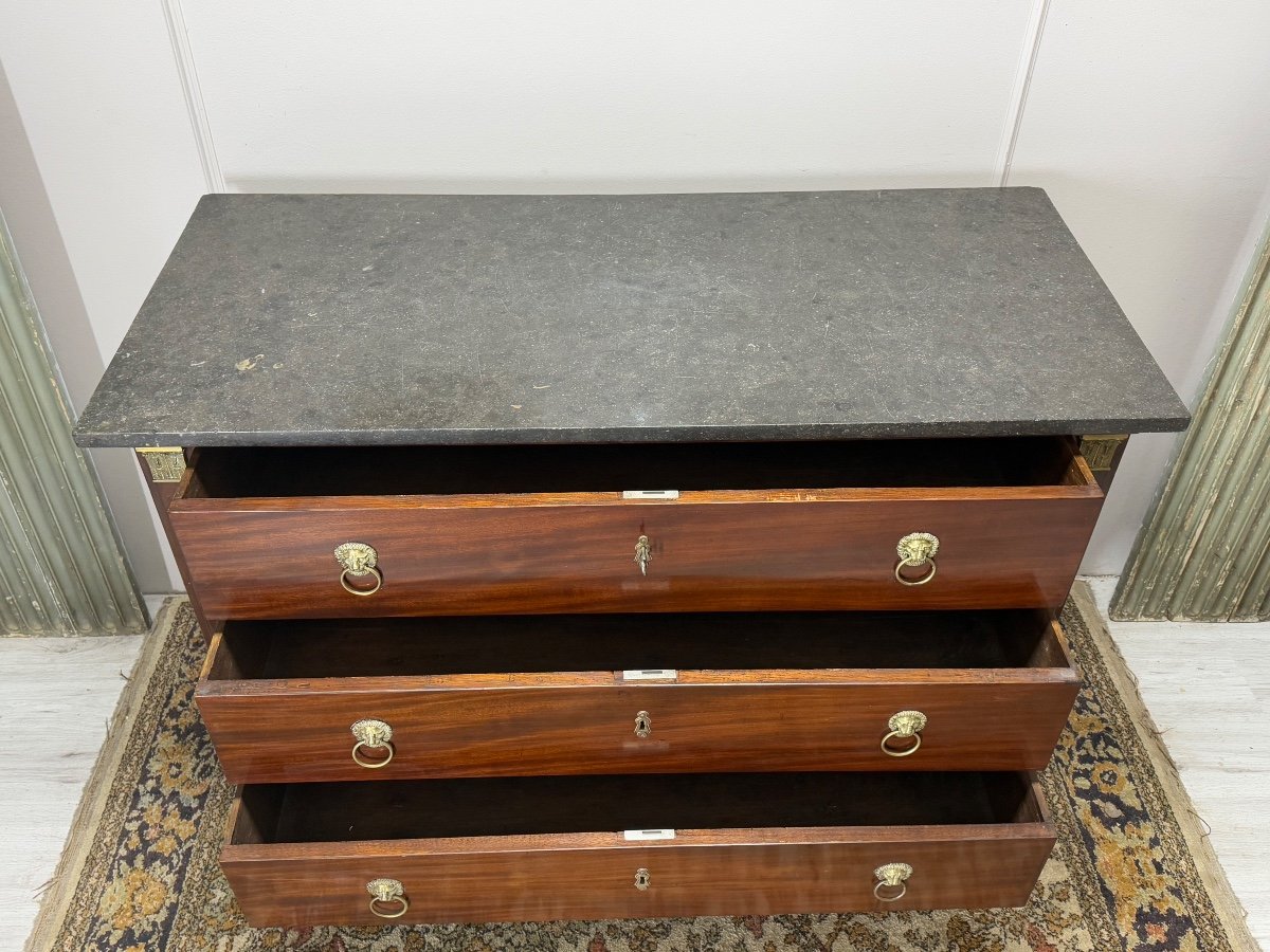 Empire Period Chest Of Drawers In Mahogany, 19th Century -photo-3