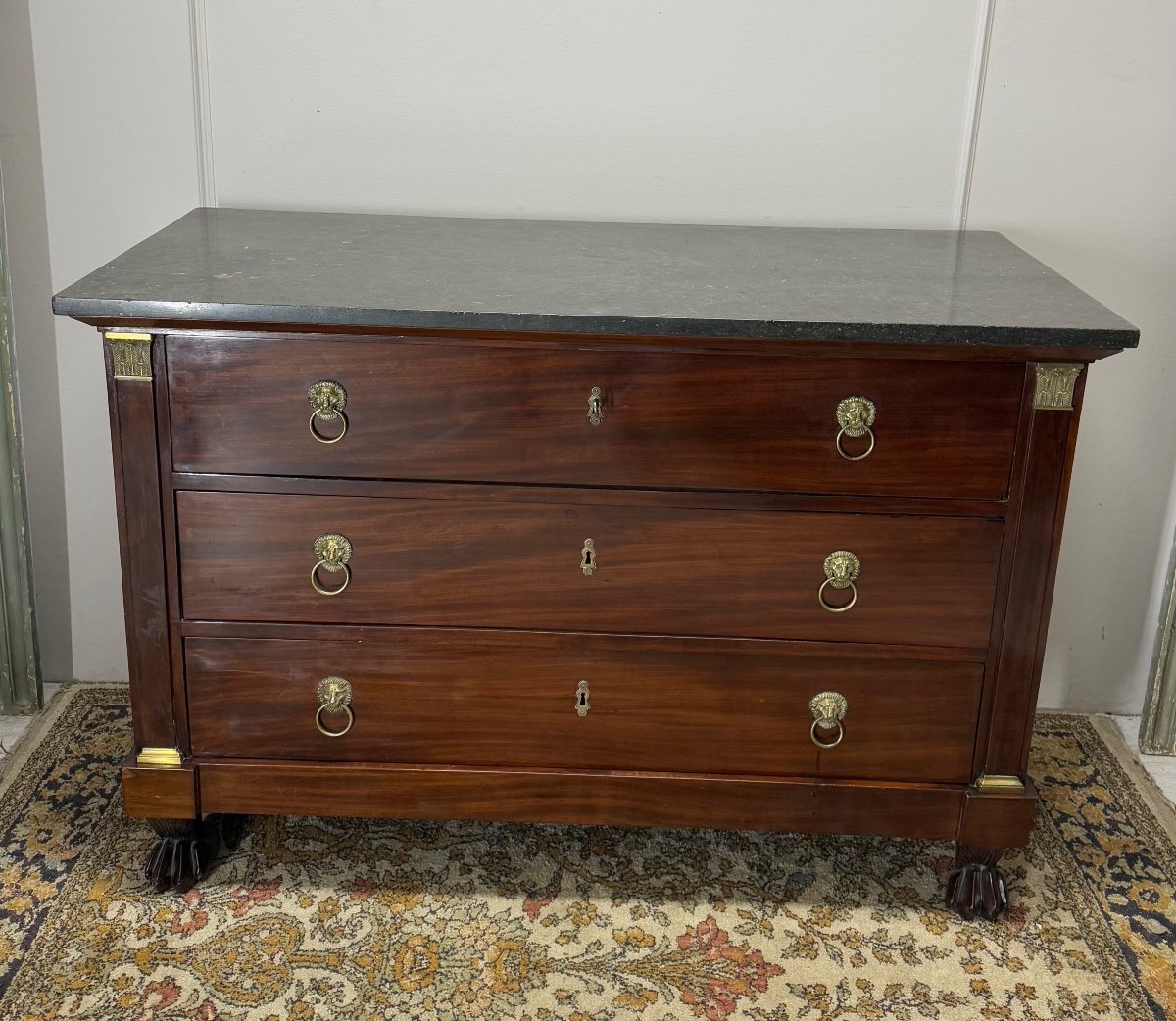 Empire Period Chest Of Drawers In Mahogany, 19th Century -photo-4