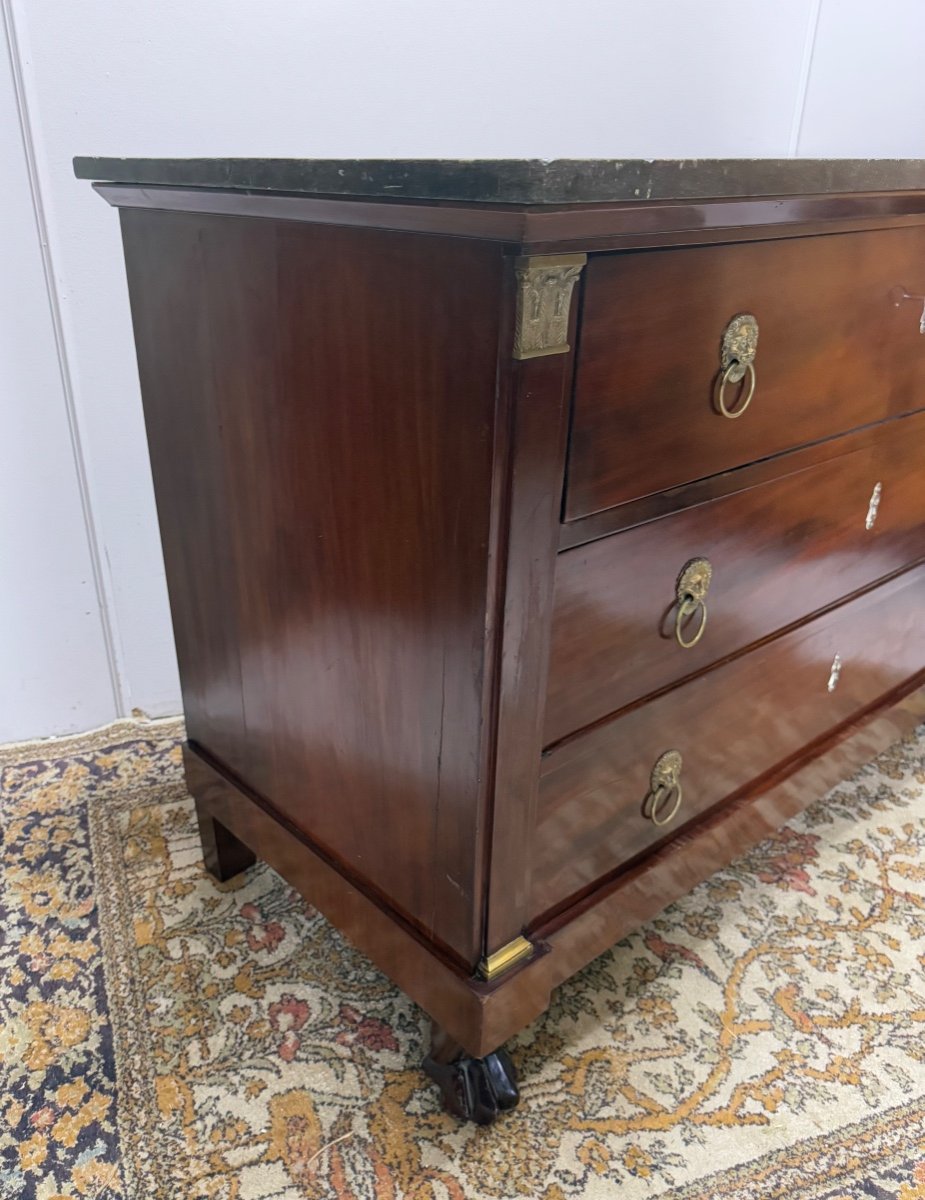 Empire Period Chest Of Drawers In Mahogany, 19th Century -photo-1