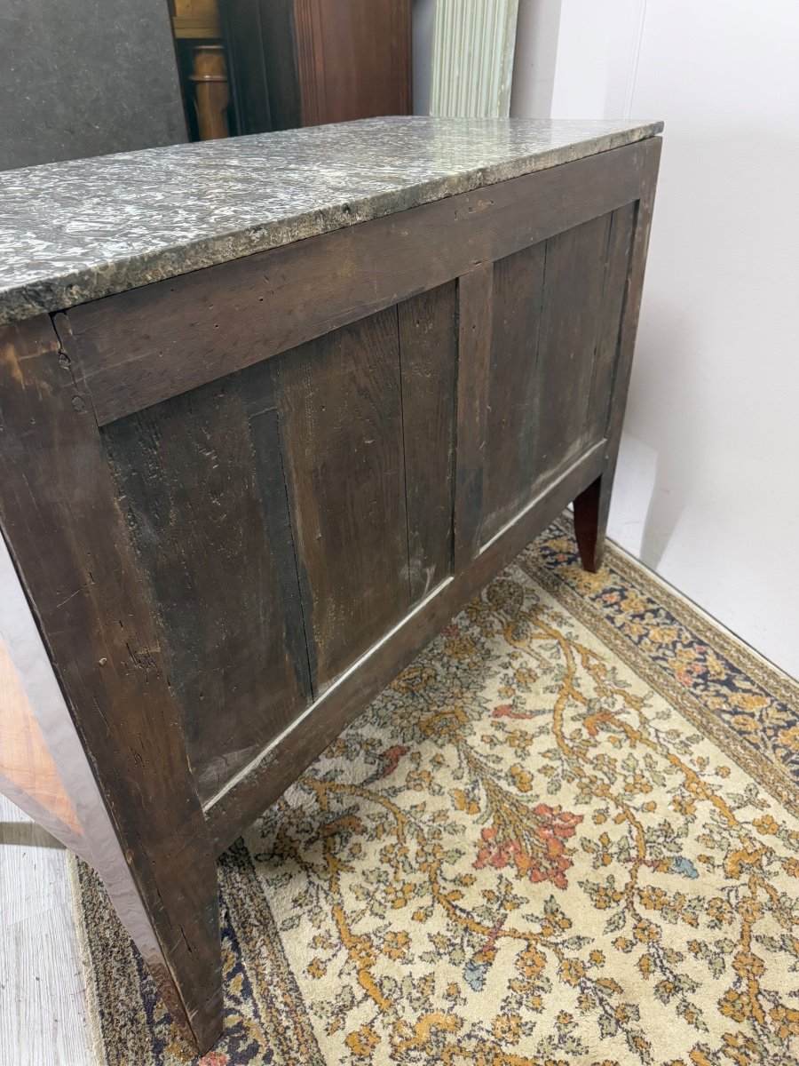 Transition Chest Of Drawers With Marquetry Steps From The 19th Century -photo-3