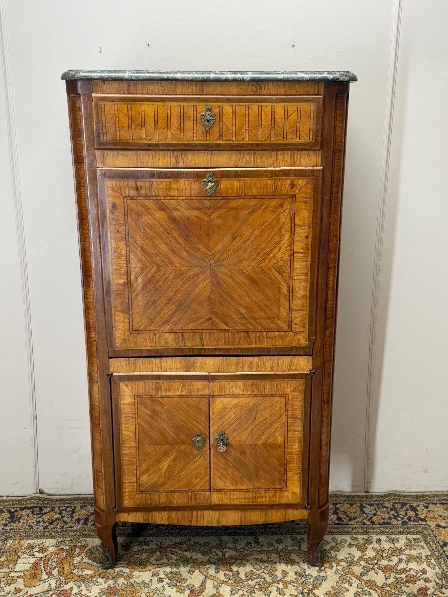 18th Century Transition Period Marquetry Secretary -photo-4