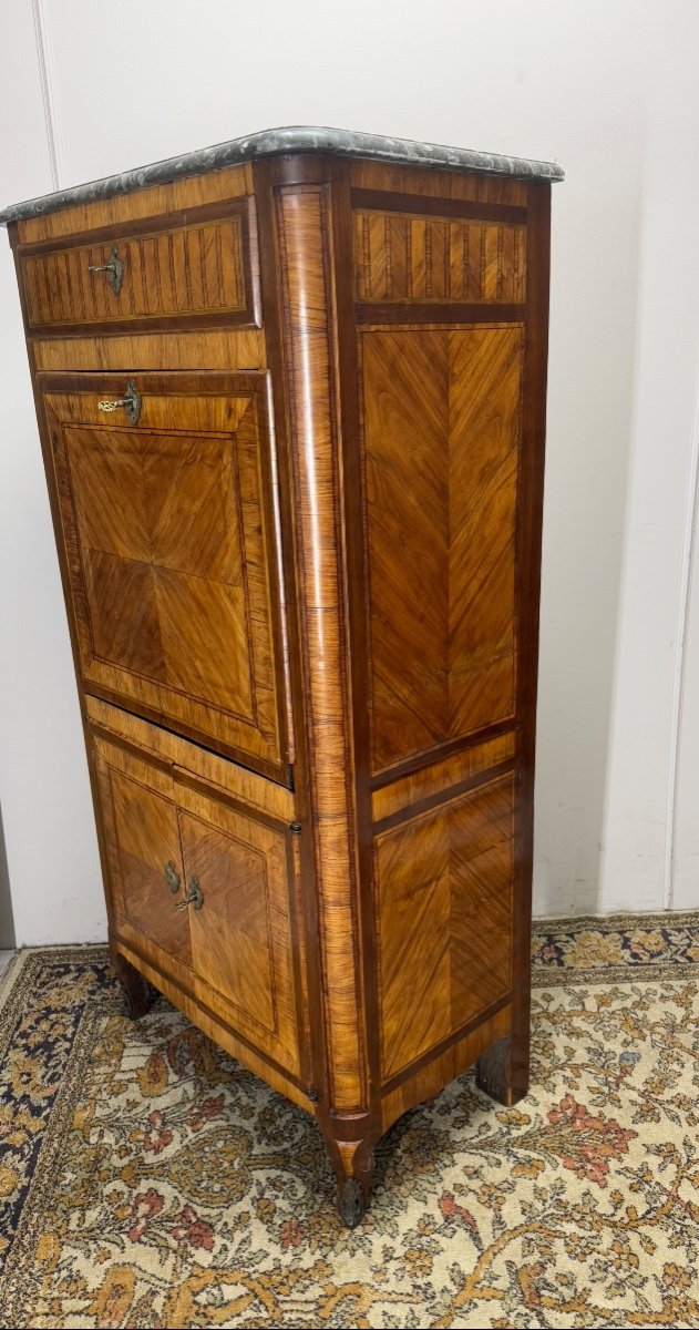 18th Century Transition Period Marquetry Secretary -photo-4