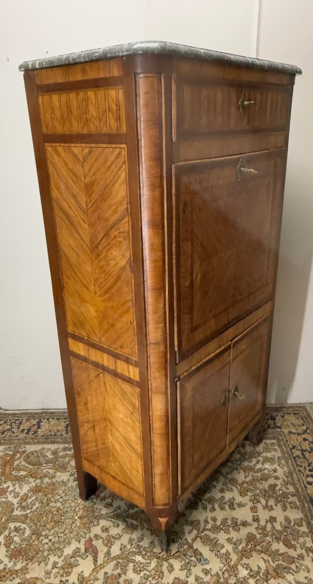 18th Century Transition Period Marquetry Secretary -photo-5