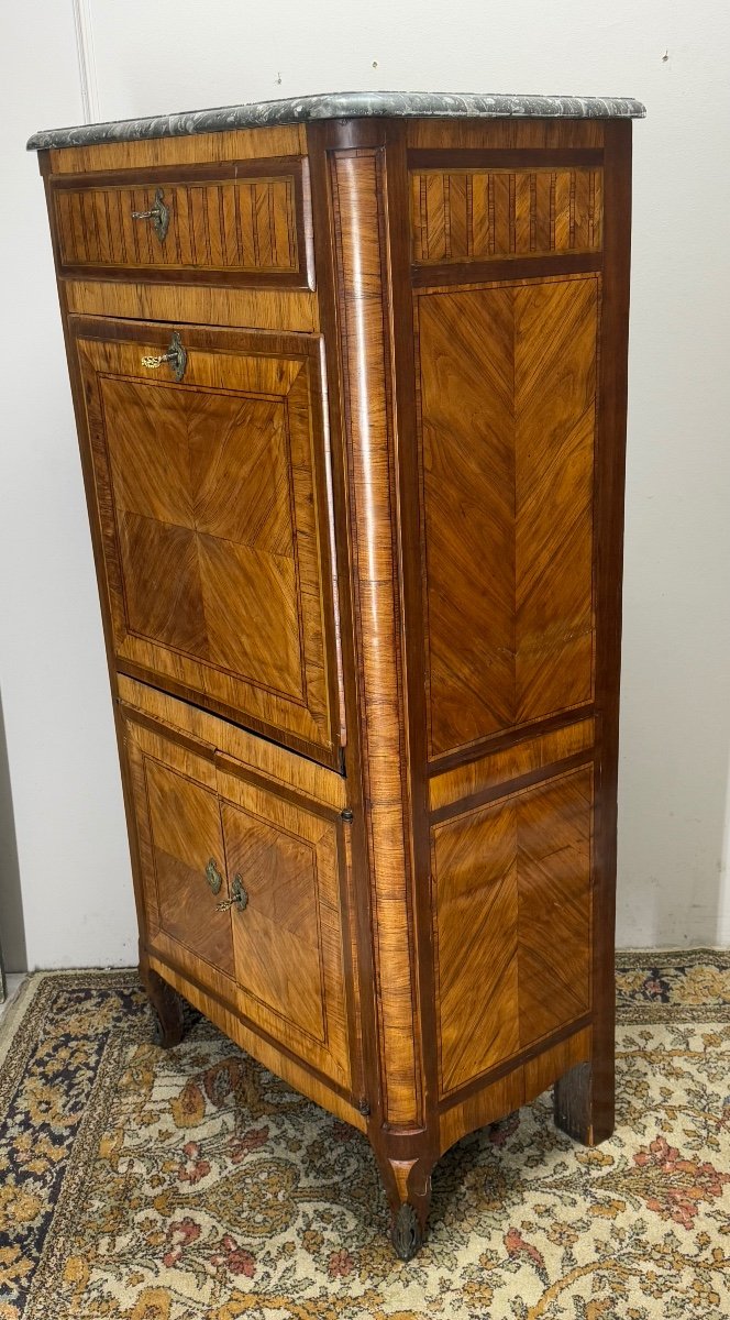 18th Century Transition Period Marquetry Secretary -photo-6