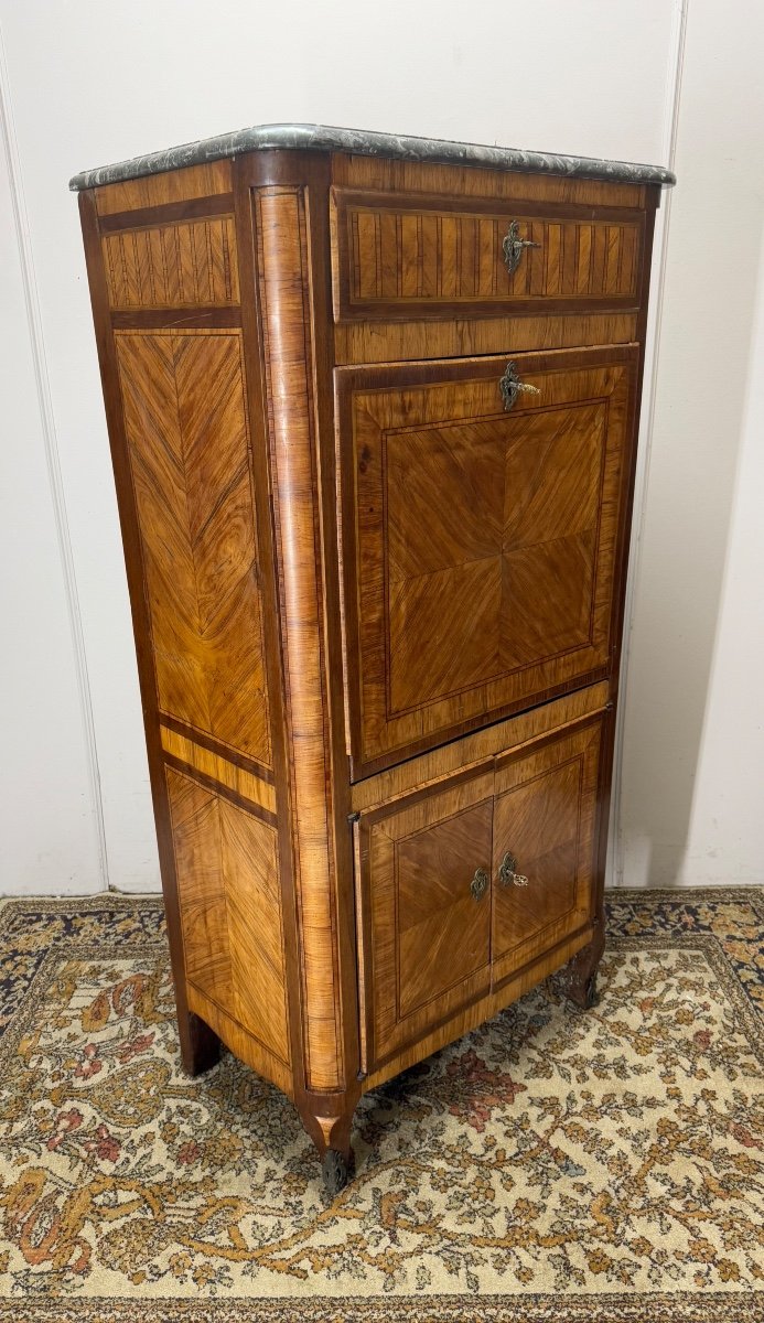 18th Century Transition Period Marquetry Secretary -photo-7