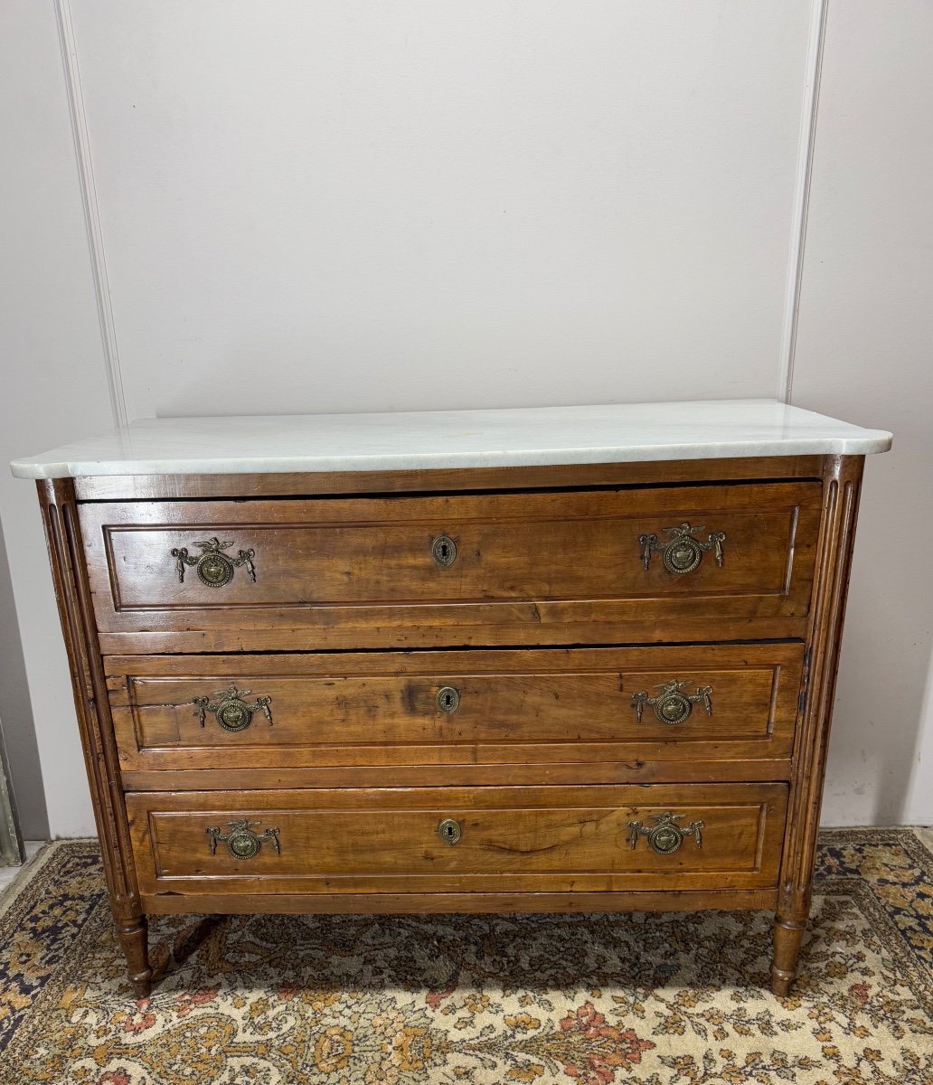 Louis XVI Period Chest Of Drawers In Walnut -photo-2