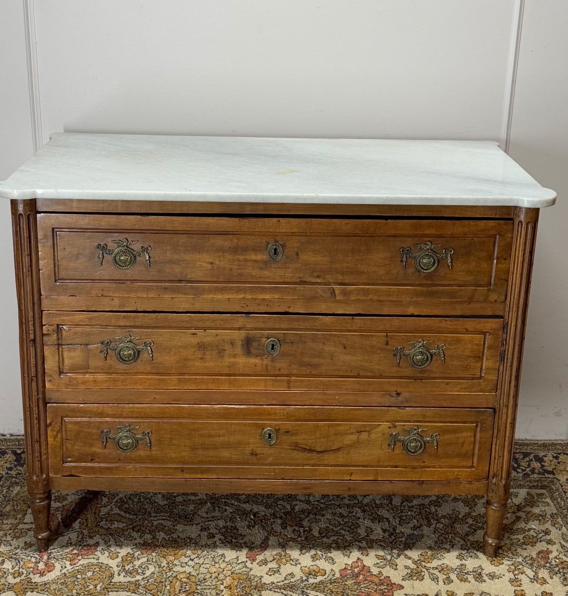 Louis XVI Period Chest Of Drawers In Walnut -photo-3