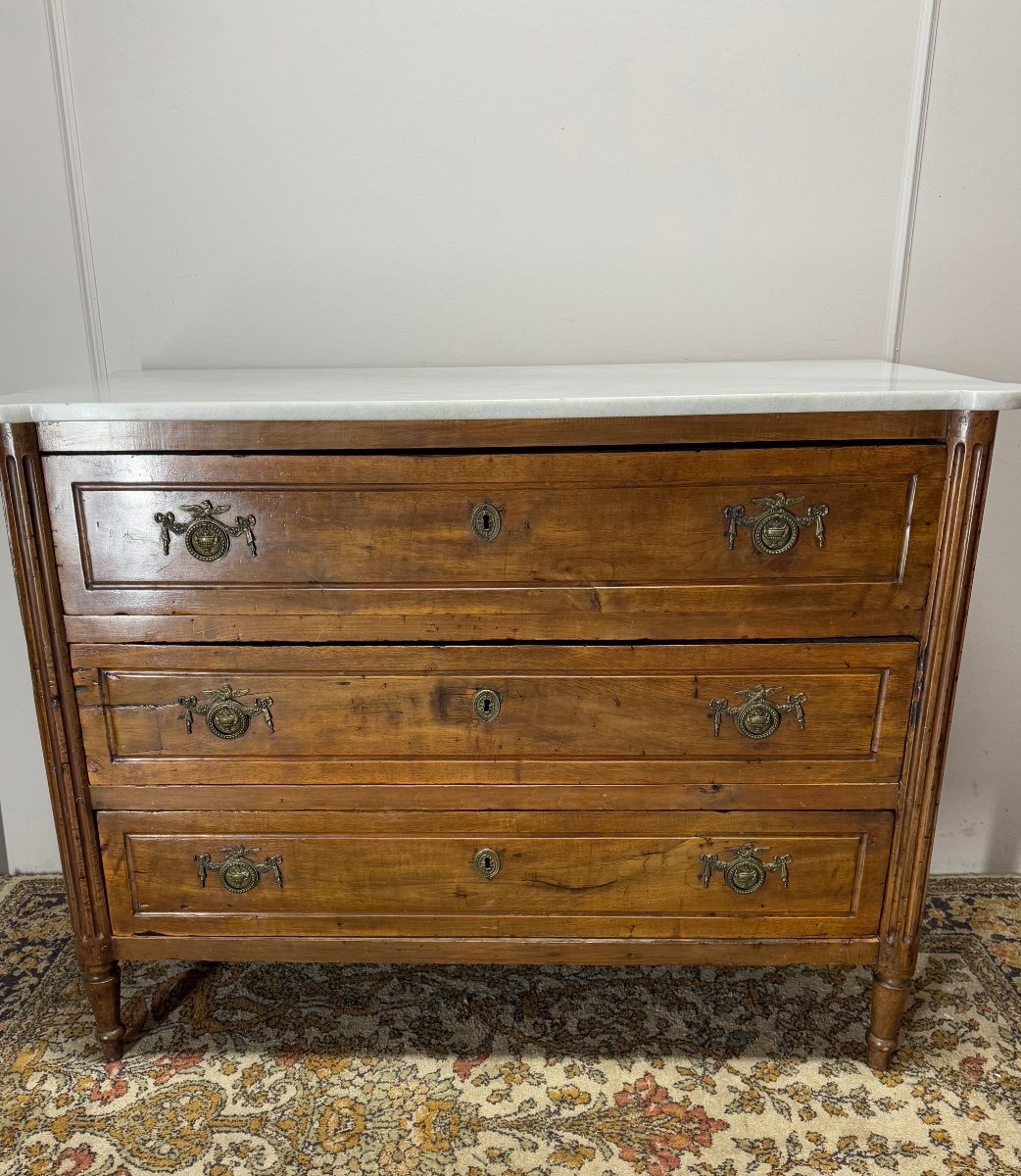 Louis XVI Period Chest Of Drawers In Walnut -photo-3