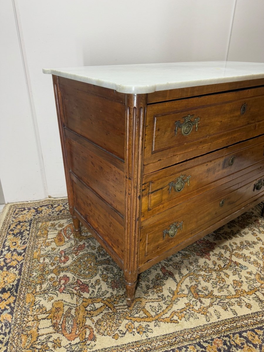 Louis XVI Period Chest Of Drawers In Walnut -photo-4