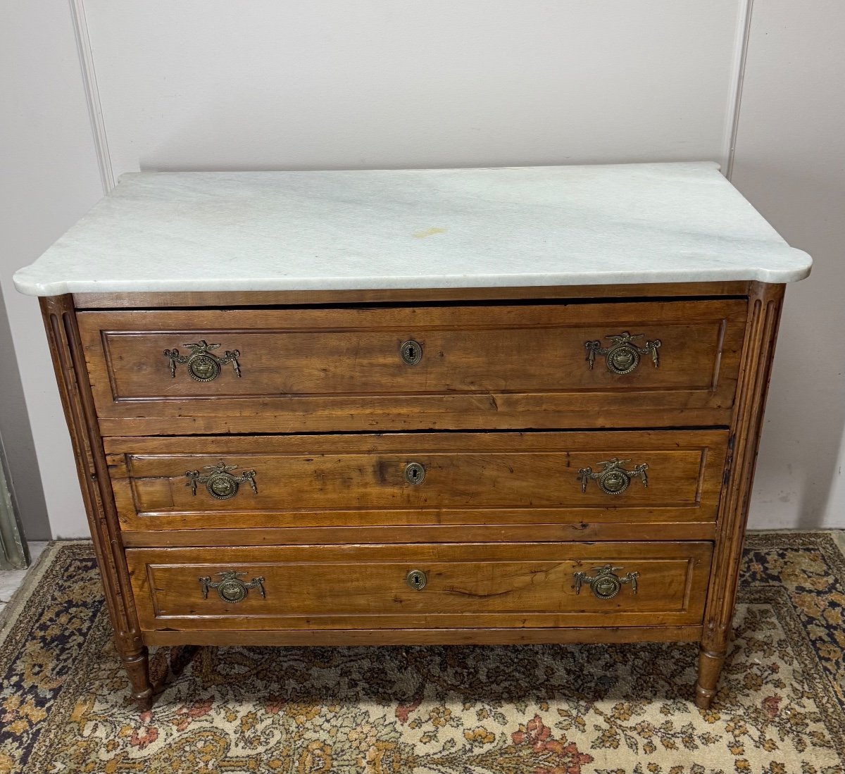 Louis XVI Period Chest Of Drawers In Walnut 