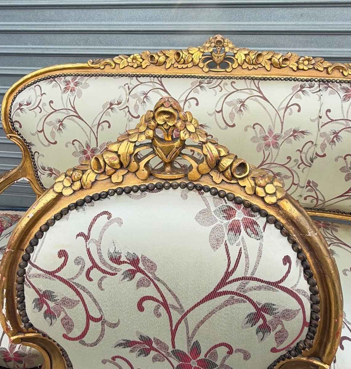 Louis XV Style Living Room Furniture In Gilded Wood -photo-6