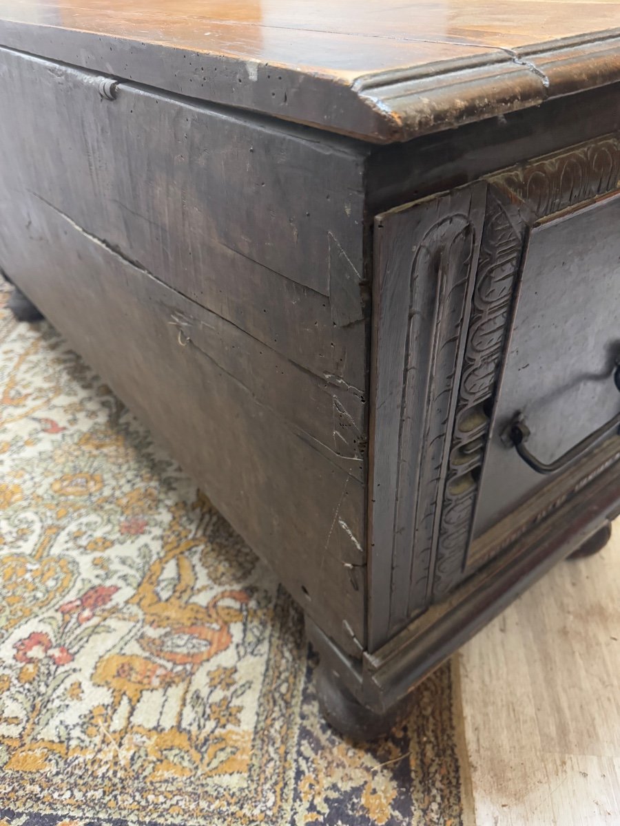 17th Century Renaissance Style Oak Chest -photo-4