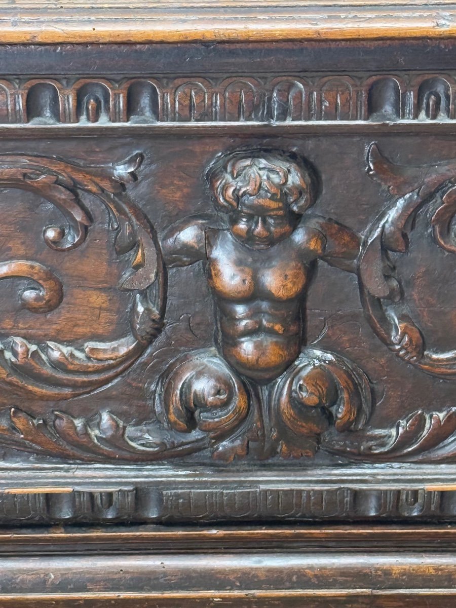 17th Century Renaissance Style Oak Chest -photo-1