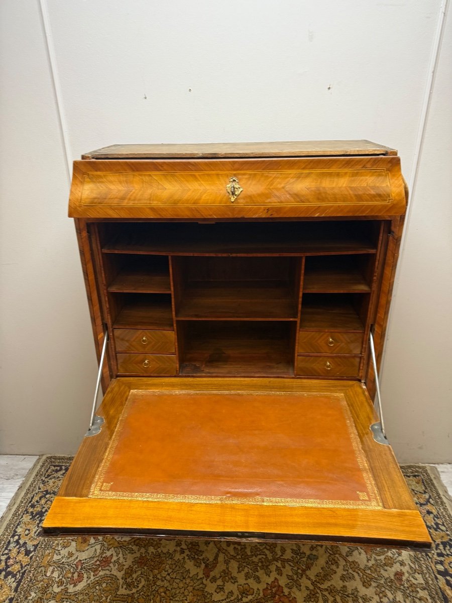 Louis XV Secretary From The 18th Century In Marquetry -photo-2