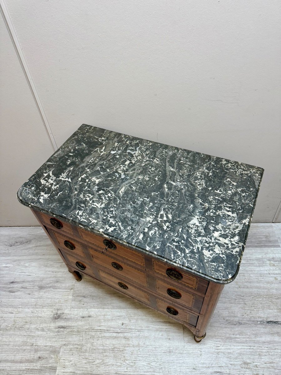 Louis XVI Period Marquetry Chest Of Drawers -photo-3