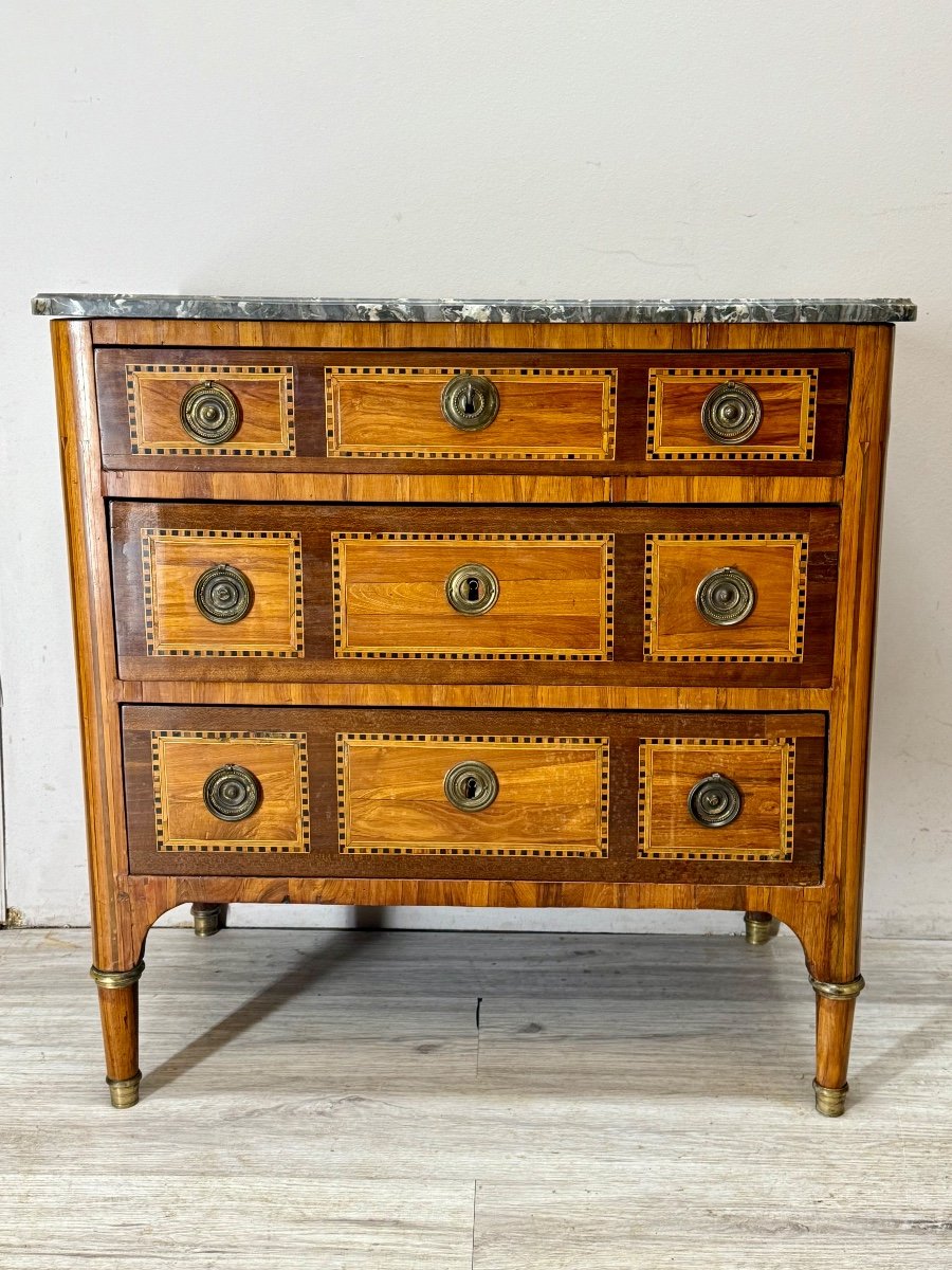 Louis XVI Period Marquetry Chest Of Drawers -photo-4