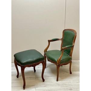 Convertible Armchair And A Louis XV Style Stool 