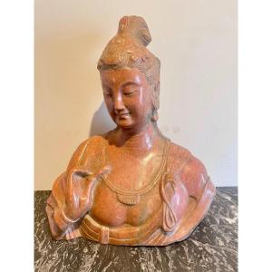 Carved Pink Marble Bust (china)