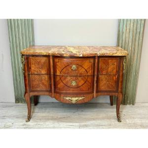 Transition Period Marquetry Chest Of Drawers 