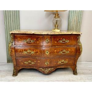 Curved Chest Of Drawers In Marquetry Stamped Flechy