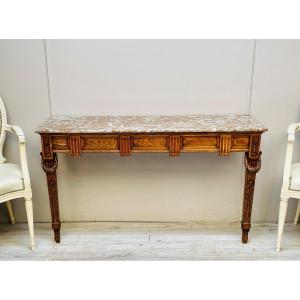 Louis XVI Console In Oak From The 19th Century 