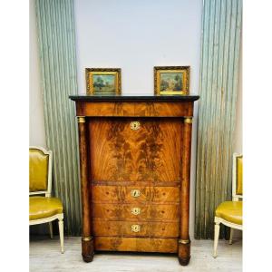 Empire Period Flamed Mahogany Secretary 